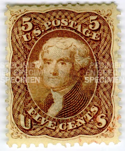 Postage Stamp, 5 cents, 1861-1862